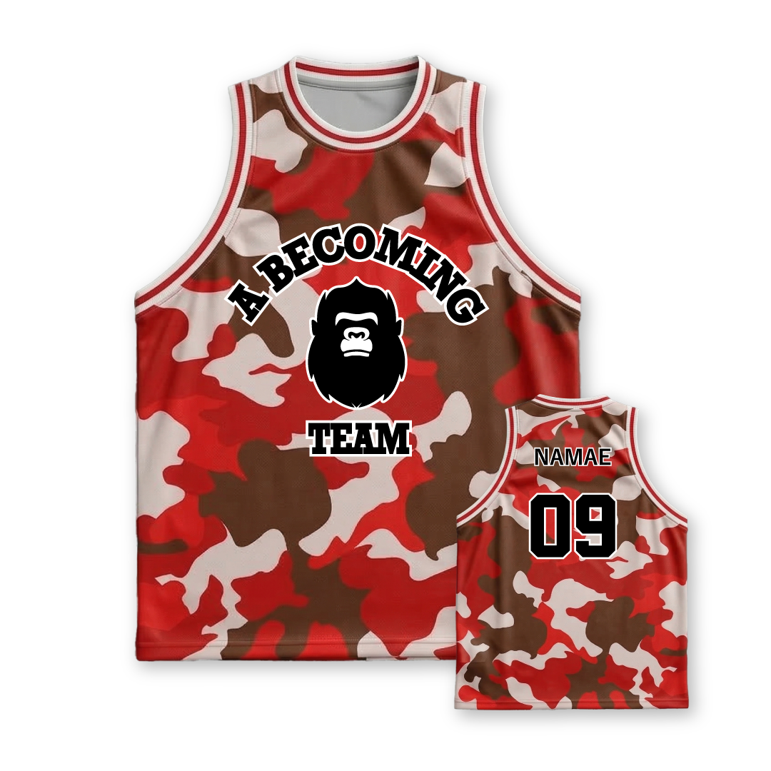 カモ柄バスケシャツ