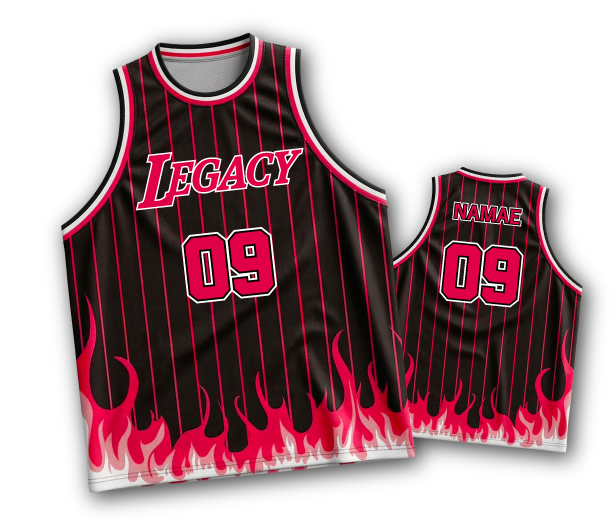 クラスTシャツ】LEGACY×炎バスケユニフォーム(吸汗速乾)(男女兼用