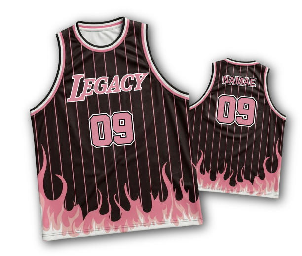 クラスTシャツ】LEGACY×炎バスケユニフォーム(吸汗速乾)(男女兼用