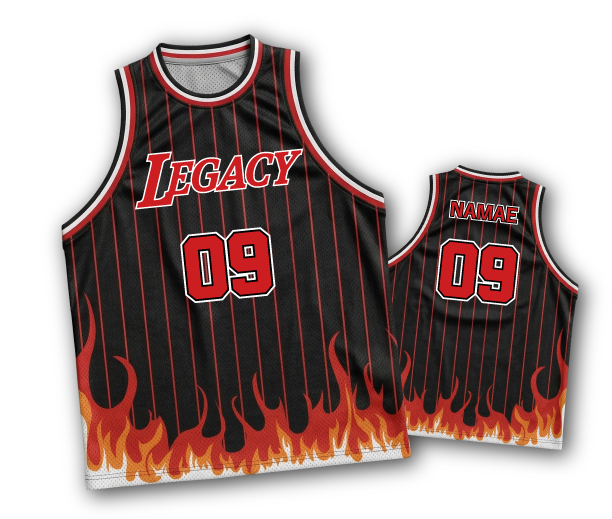 クラスTシャツ】LEGACY×炎バスケユニフォーム(吸汗速乾)(男女兼用