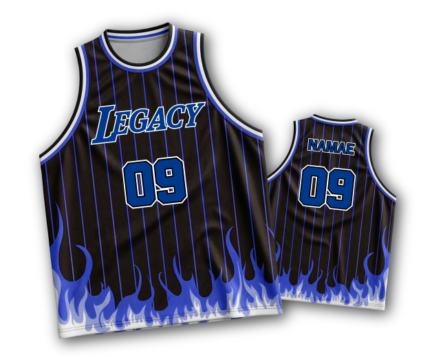 クラスTシャツ】LEGACY×炎バスケユニフォーム(吸汗速乾)(男女兼用