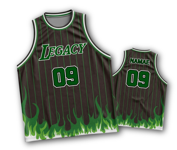 クラスTシャツ】LEGACY×炎バスケユニフォーム(吸汗速乾)(男女兼用