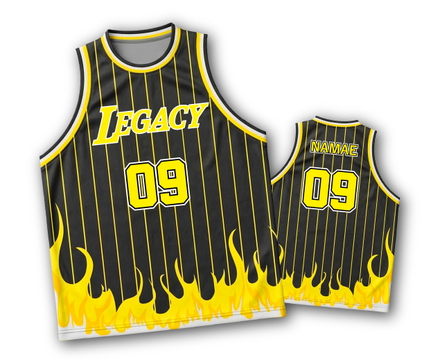 クラスTシャツ】LEGACY×炎バスケユニフォーム(吸汗速乾)(男女兼用