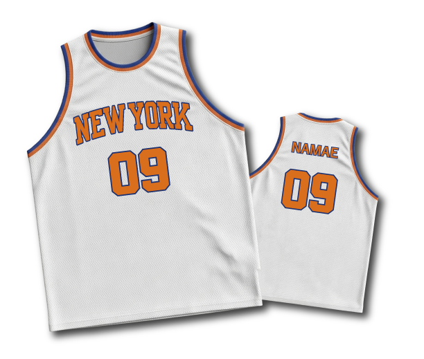 NYHC H2O バスケシャツ サイズ44（L） クラスTシャツ】NYニックス風バスケユニフォーム(吸汗速乾)(男女兼用